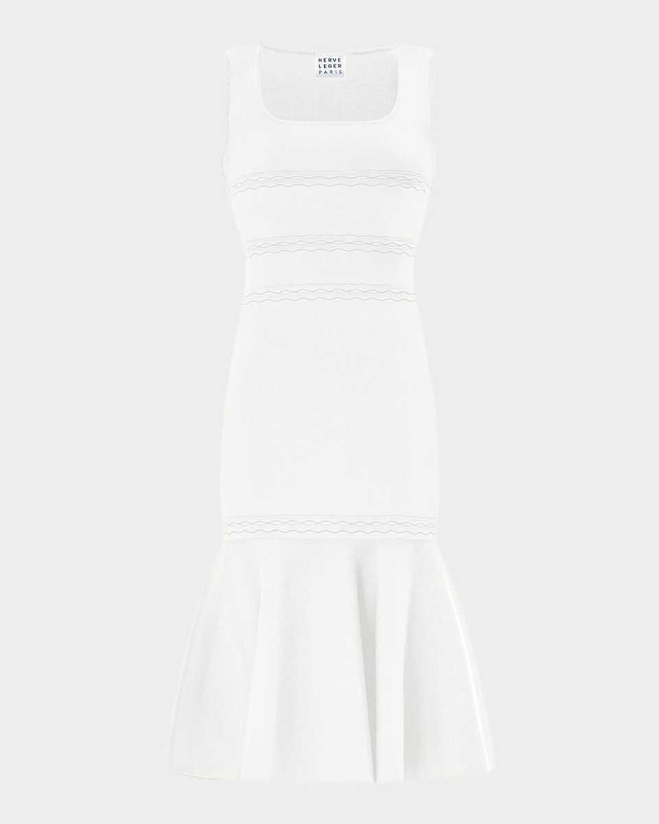 The Camille Sleeveless Flounce Knit Midi Dress